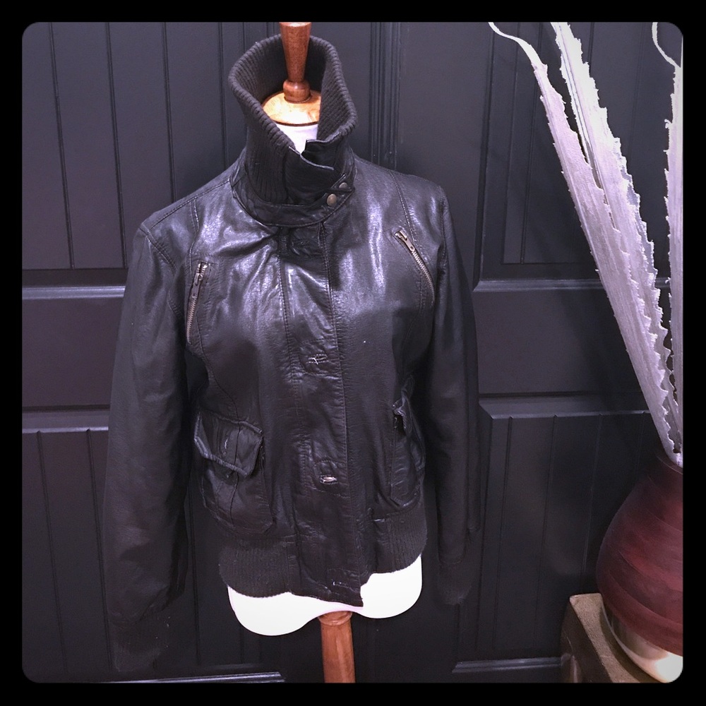 Cute faux leather jacket - all saints style