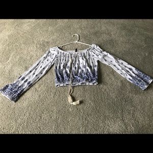 H&M open shoulder crop top