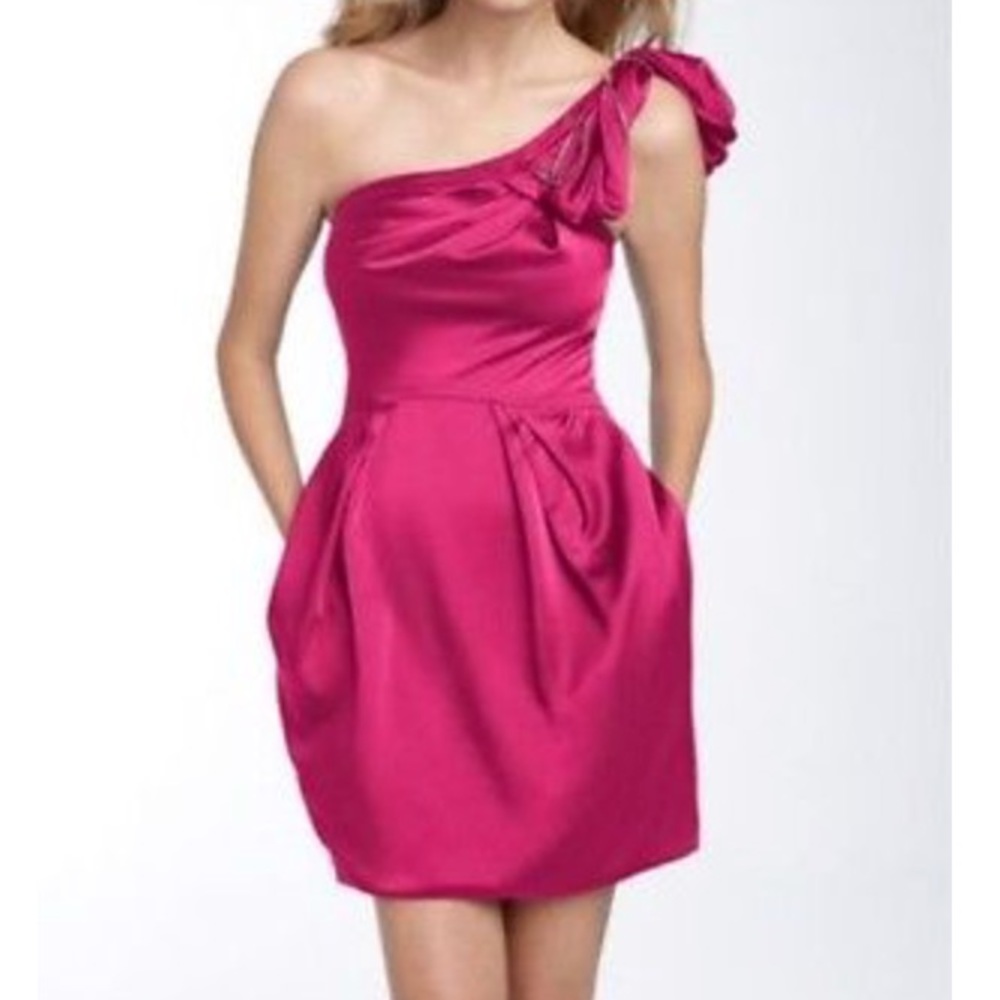 BCBGMAXAZRIA Petite One Shoulder Cocktail Dress