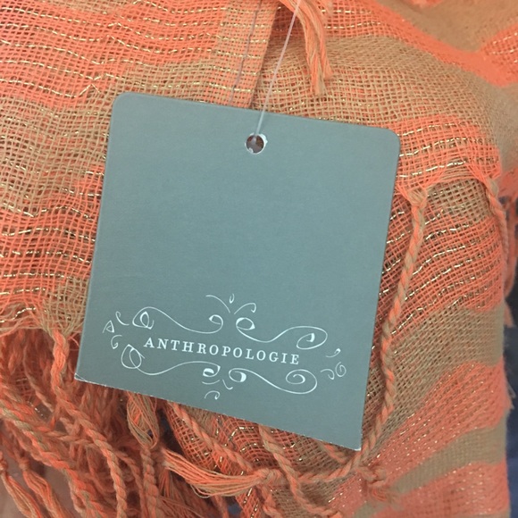 NWT ANTHROPOLOGIE Gold Coral Glitter Scarf 🍁🍂 - Picture 6 of 6