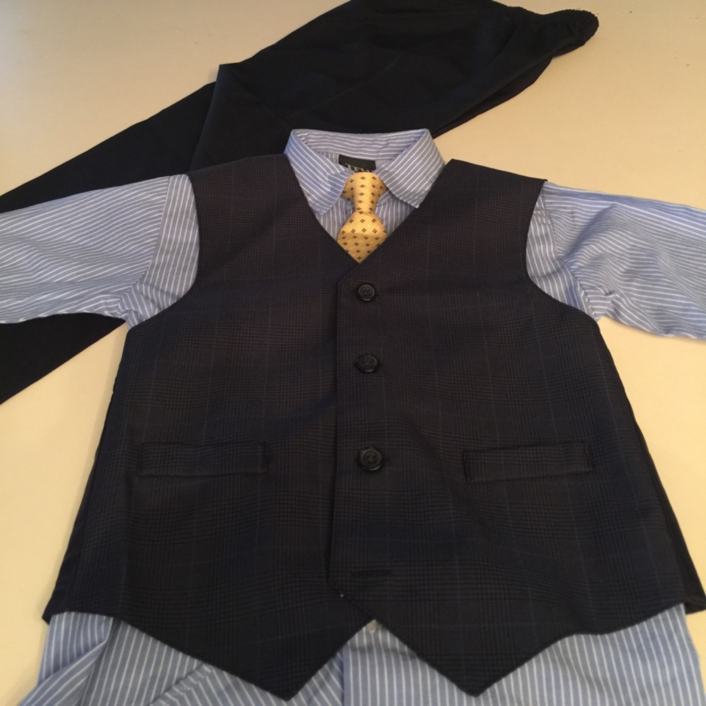 TFW three piece suit with clip on tie for boys.