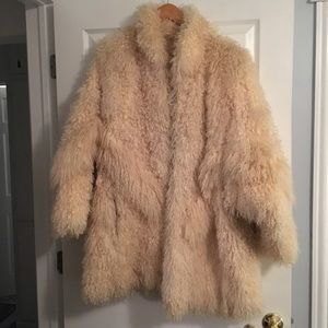Vintage Mongolian Lamb Bohemian Real Fur Coat
