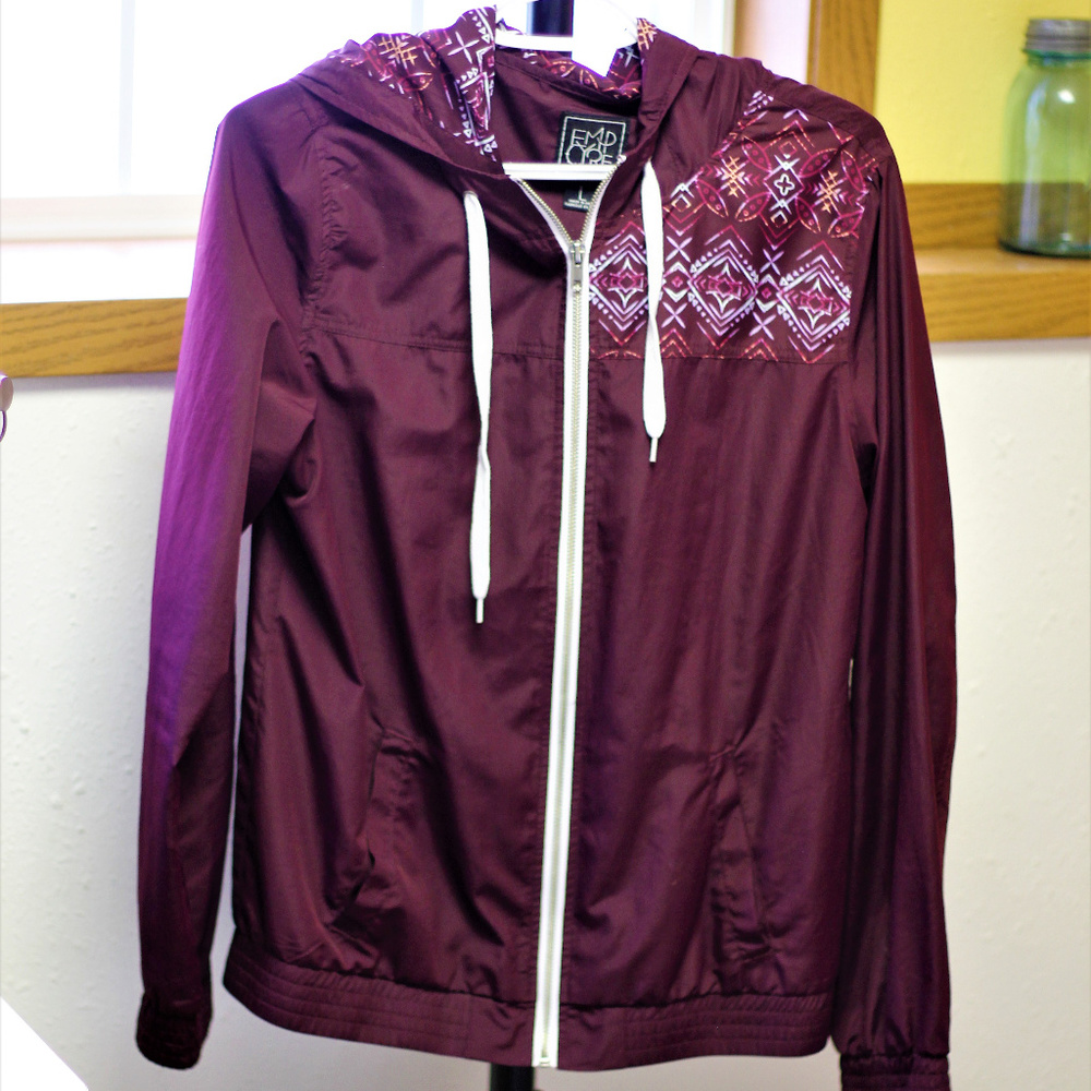 Empyre Dark Purple Aztec Print Windbreaker