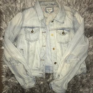 Light Wash Distressed Denim Jacket