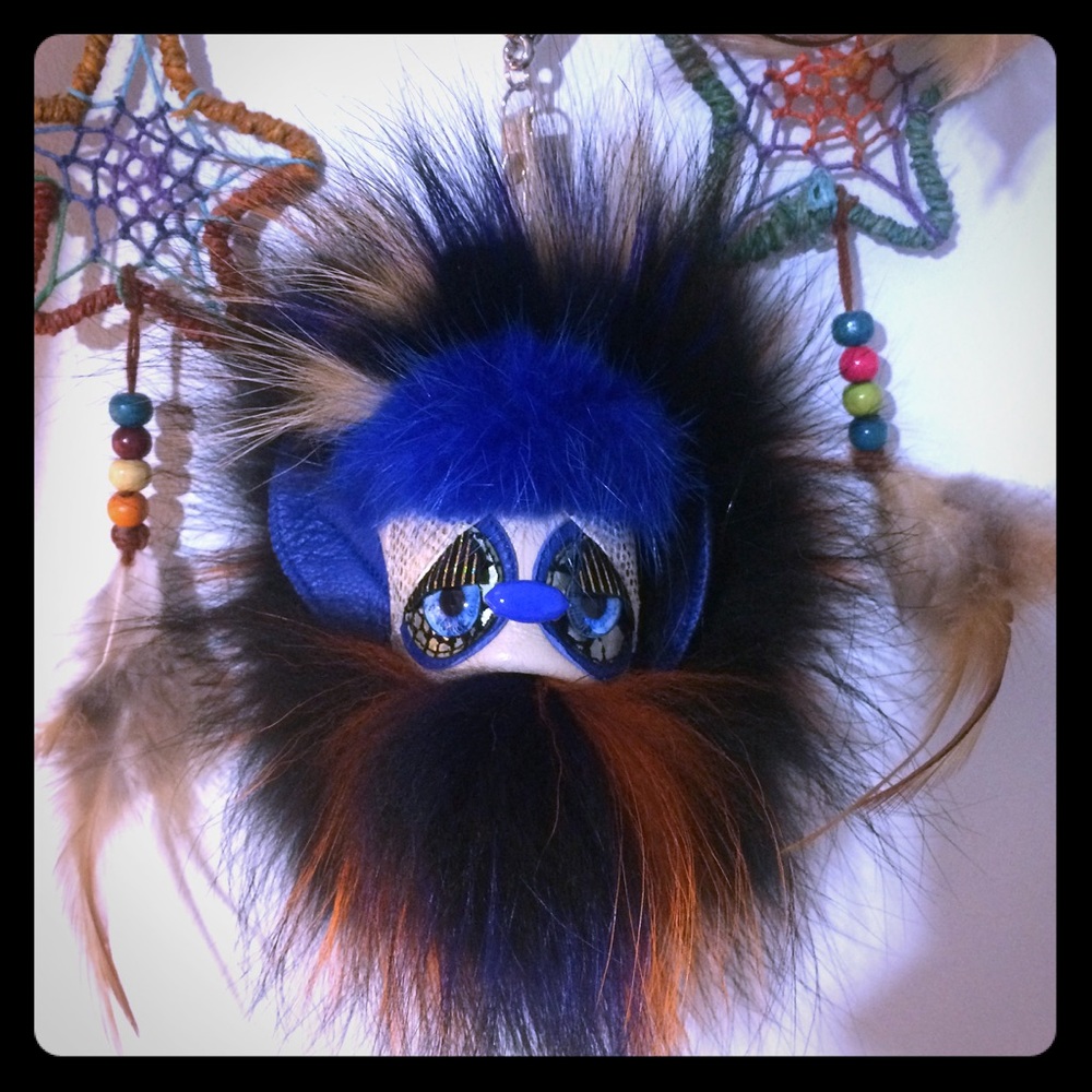 FUR MONSTER KEYCHAIN { HANDMADE!!}