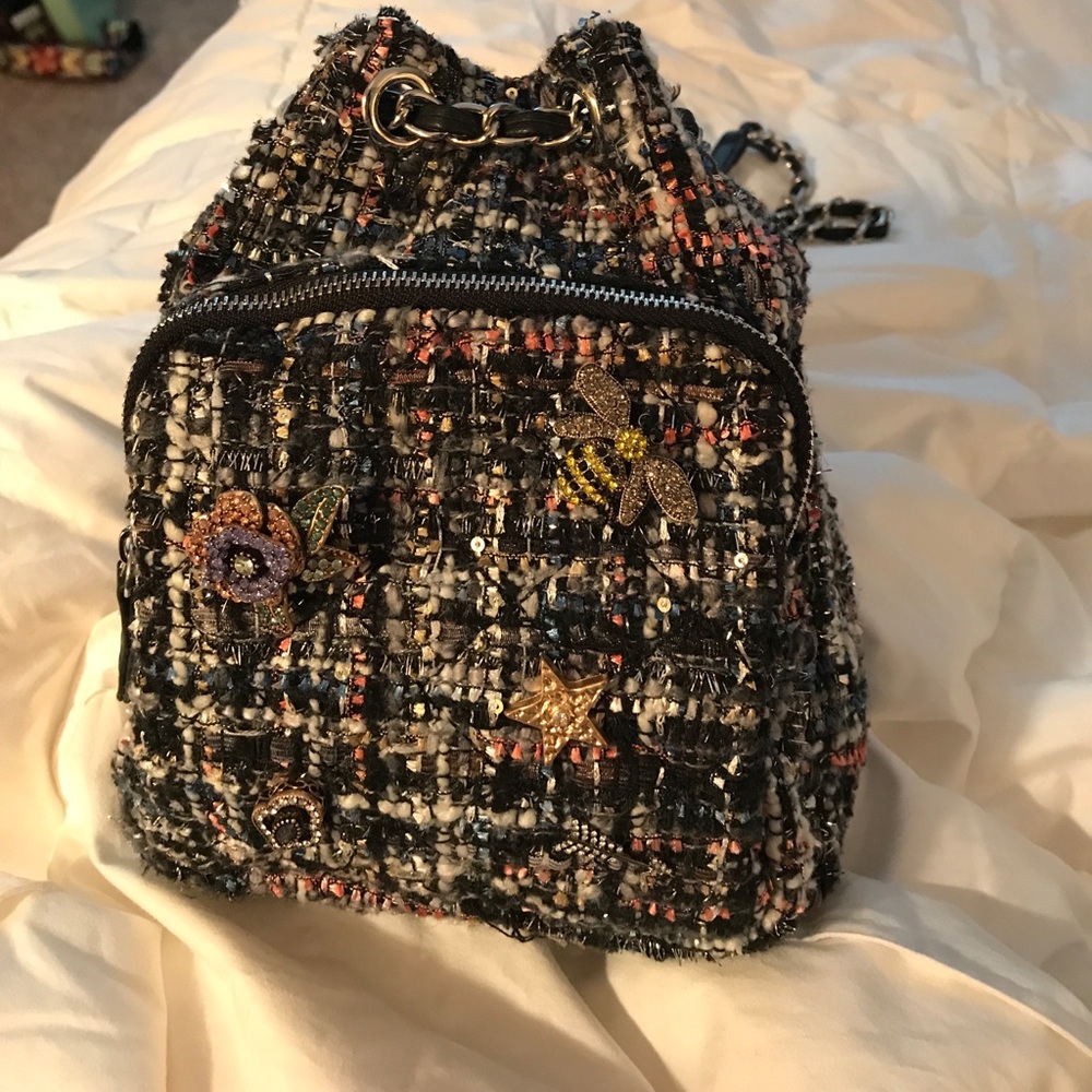 Zara tweed backpack