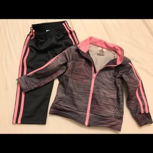 Toddler girl Adidas suit, size 2T