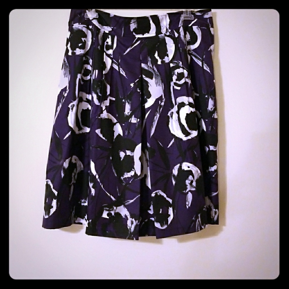Purple, Black and silver A-Line skirt.