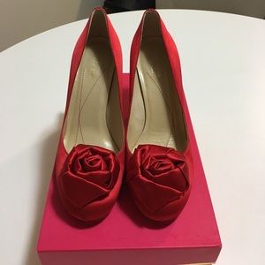 Kate Spade- Red satin pumps 3.5 heels