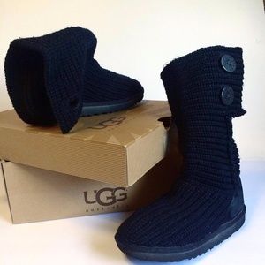 Black UGG Cardy Slipper Boots - Youth size 1