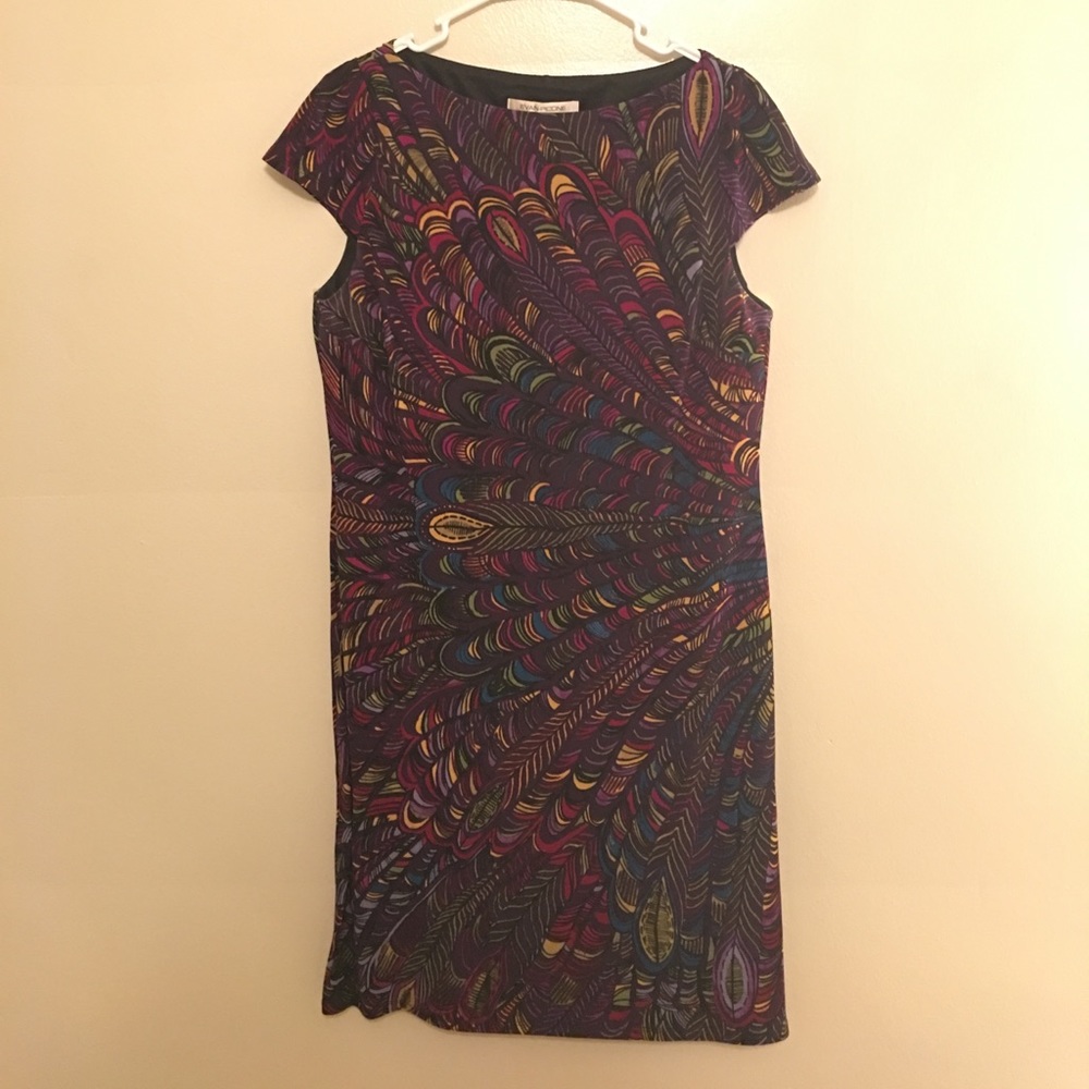 Multi colored feather dress