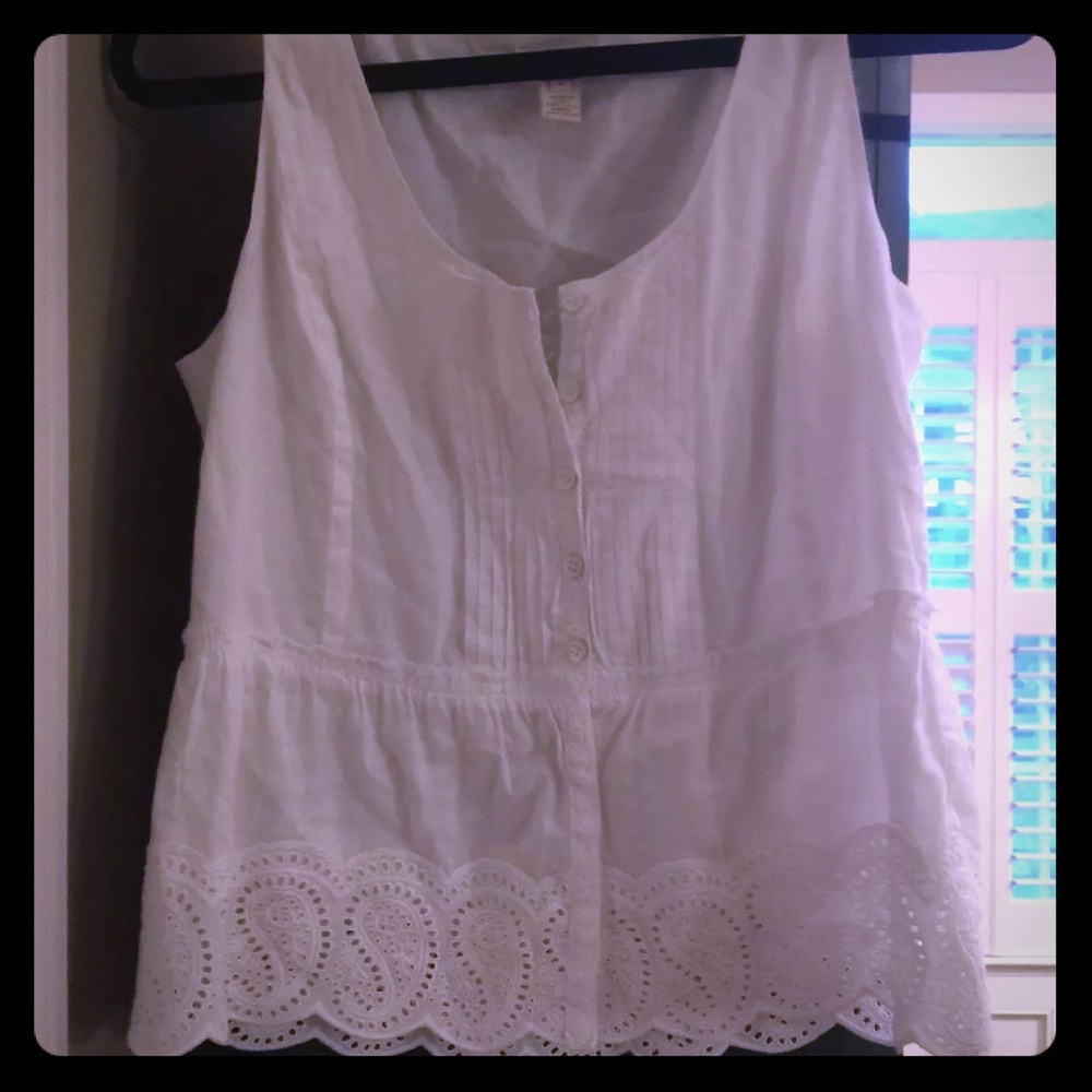 J crew eyelet blouse size 4