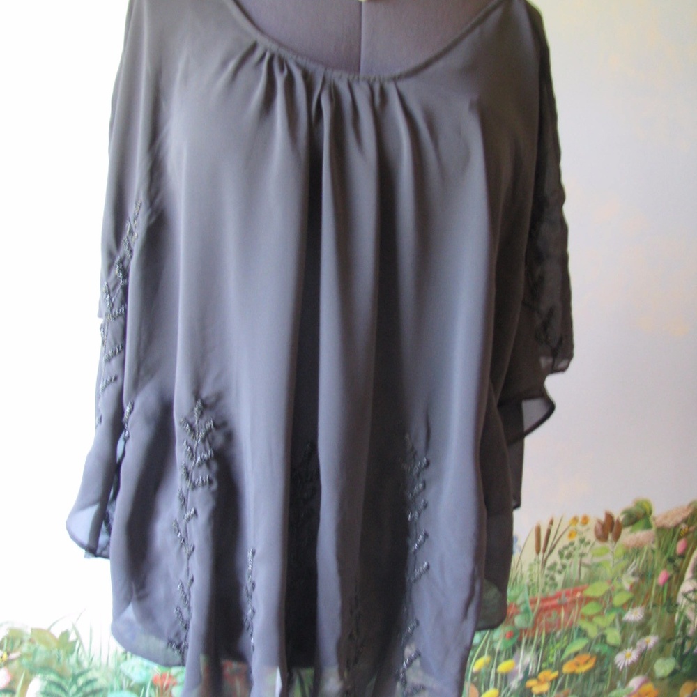 Free People Beaded Chiffon Women Top Small New