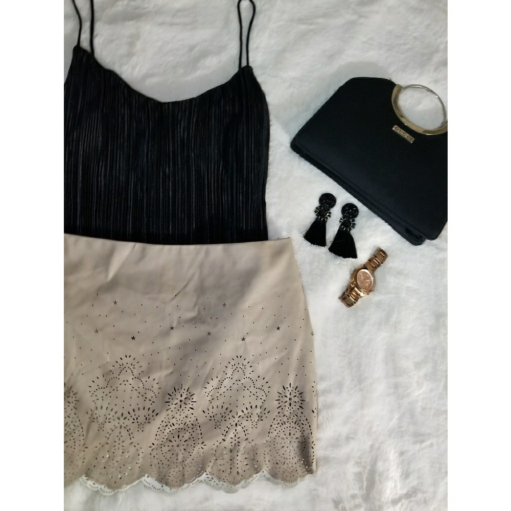 Nude Mini Skirt