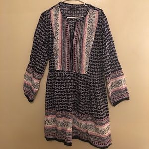 Navy & pink boho dress