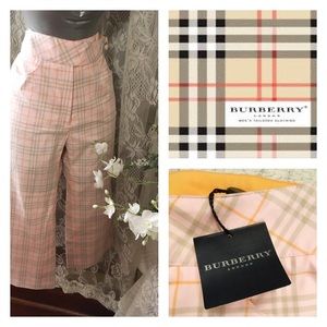 New w/ Tags Burberry Pink Plaid Capri