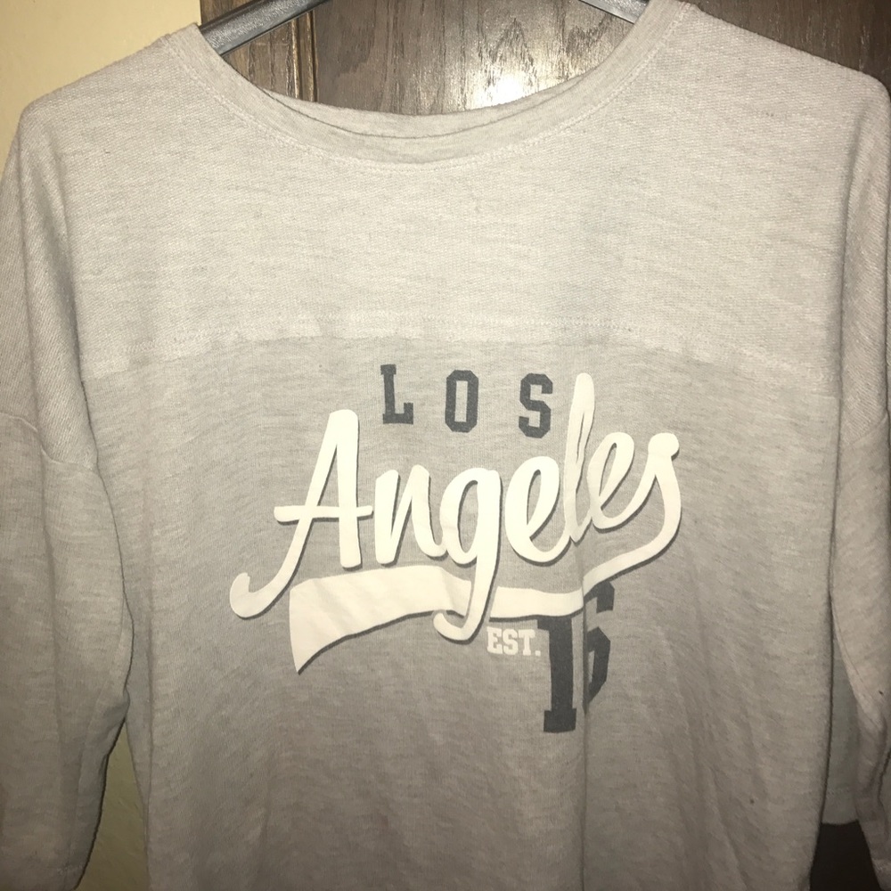 Mid sleeve gray Los Angeles T-shirt