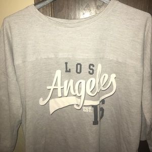 Mid sleeve gray Los Angeles T-shirt