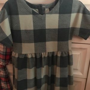 Girls GAP plaid green toddler dress