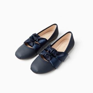 Zara Navy Knot Flats Toddler Size 9