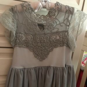 Boutique dress 4t grey with lace