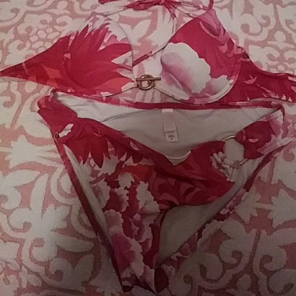 Victoria's Secret red white and pink bikini