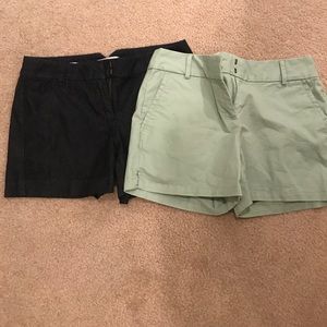 Two pairs of loft chino shorts