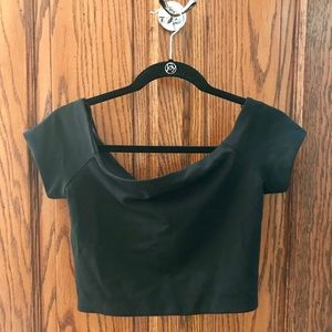 Alice + Olivia Off the Shoulder Crop Top