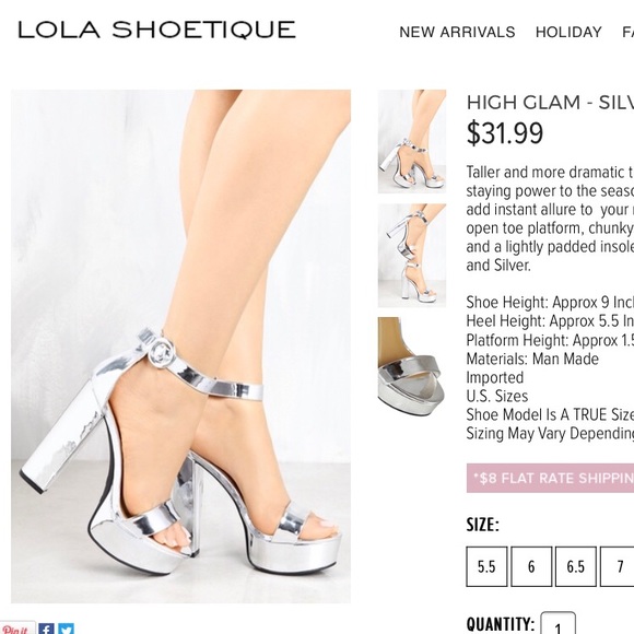 BAMBOO 9” platforms, SILVER - Picture 5 of 5