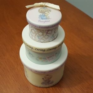 Daughter loving caring sharing stacking boxes