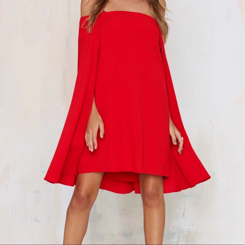 Nasty Gal Off the shoulder Cape dress