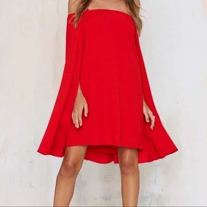 Nasty Gal Off the shoulder Cape dress