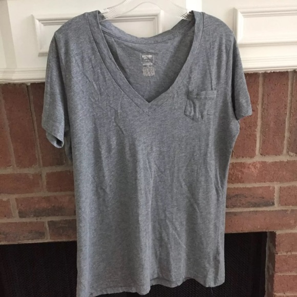 Mossimo Gray V Neck Boyfriend Shirt Xl 