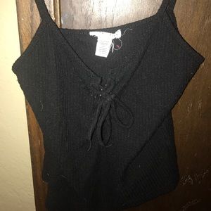 Black tied tank top