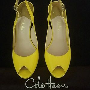 Yellow Cole Haan "Nike Air" Sling Open Toe