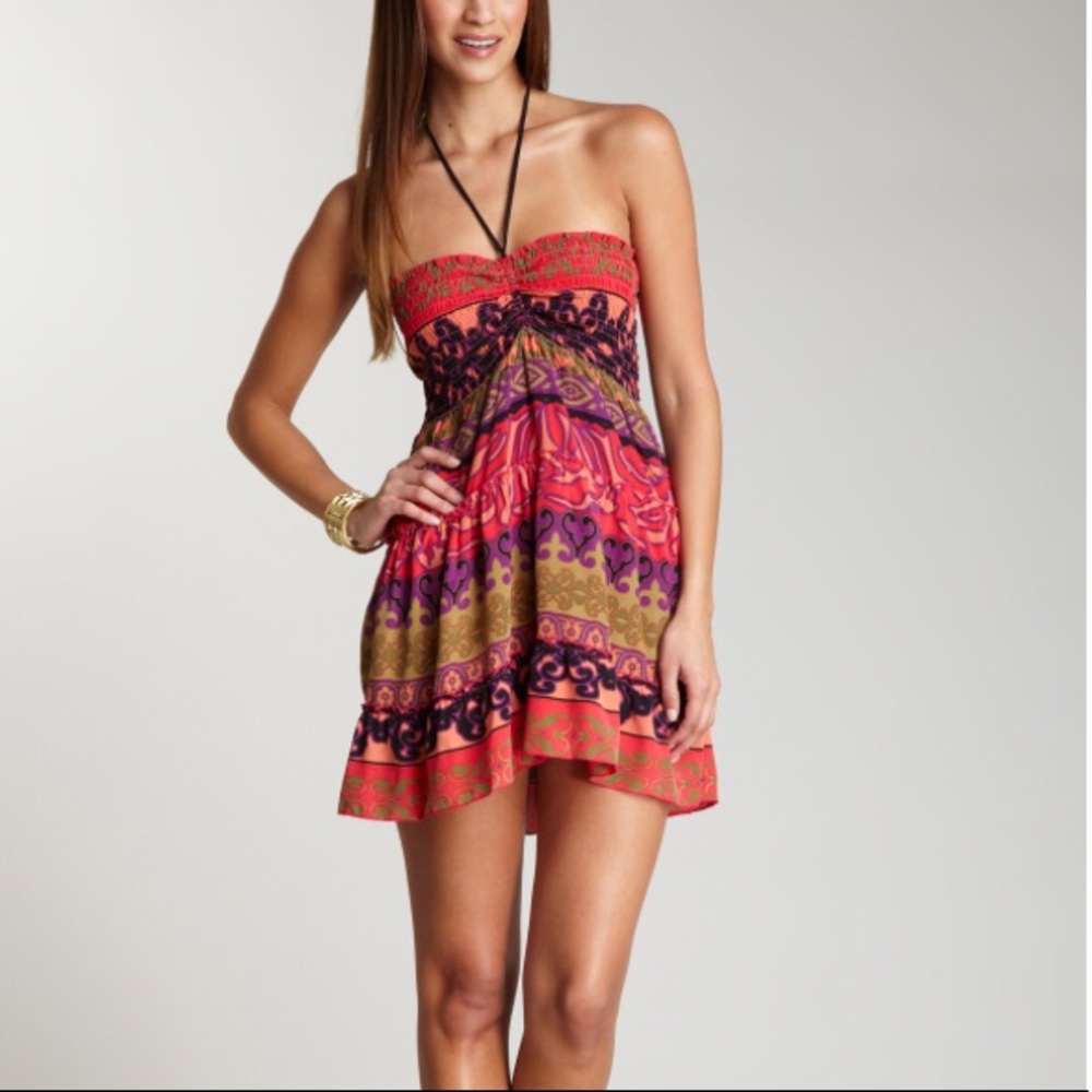 Hale Bob Cabana 100% Silk Strapless Dress/Coverup