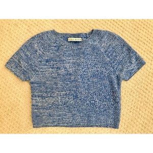 Alice + Olivia Cropped Blue Sweater