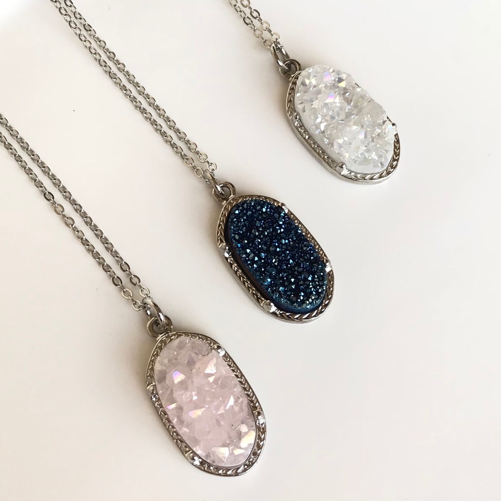 SALE!!! Natural Druzy Geode pendants