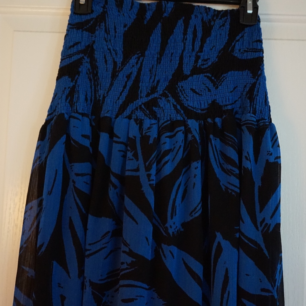 STRAPLESS Lane Bryant Maxi Blue and Black Dress