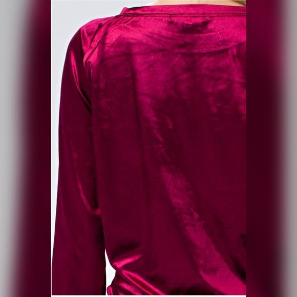 Pretty Hurts Front Tie Velvet Top - Picture 6 of 8