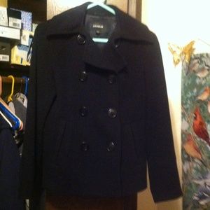 Black pea coat by: Express, size 6