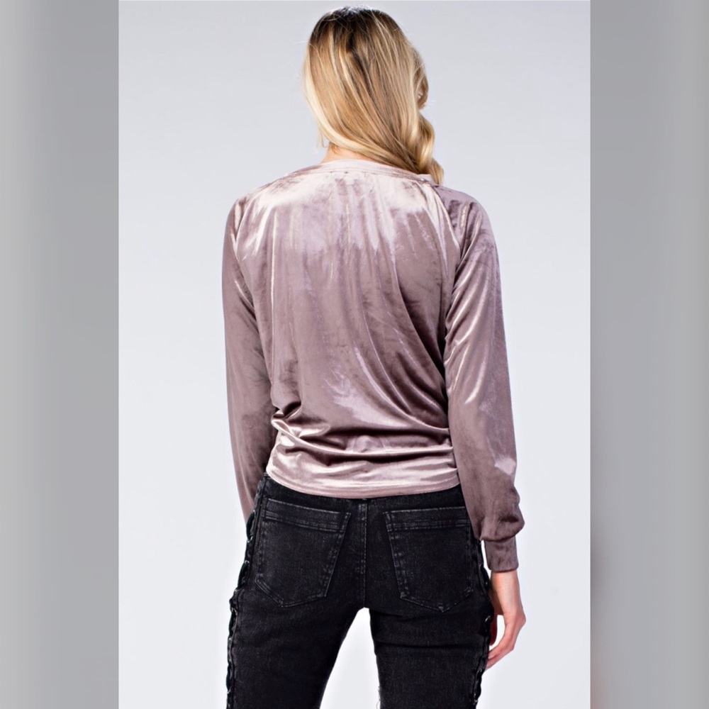 Pretty Hurts Front Tie Velvet Top - Picture 5 of 8