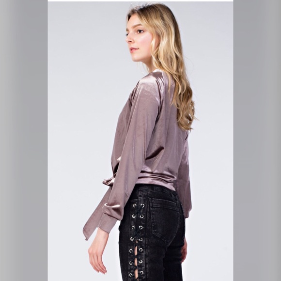 Pretty Hurts Front Tie Velvet Top - Picture 3 of 8