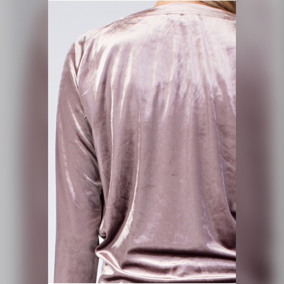 Pretty Hurts Front Tie Velvet Top - Picture 6 of 8