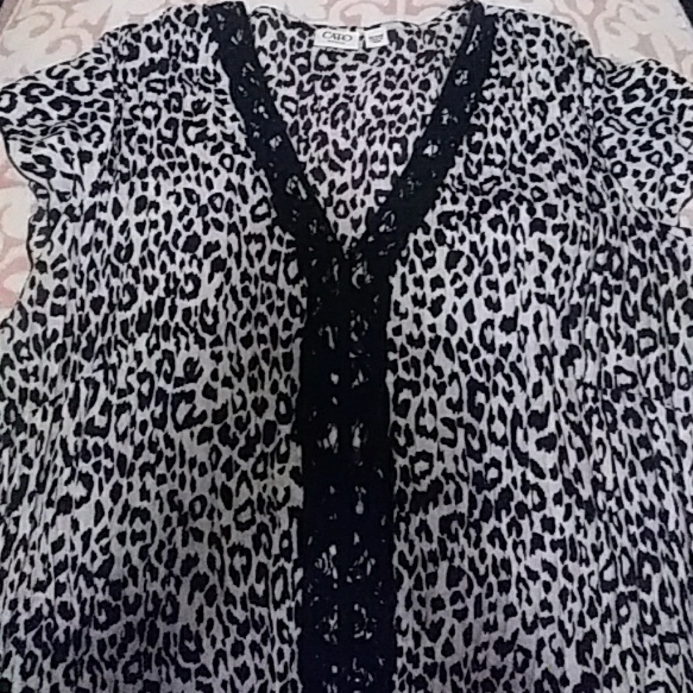 Cato cheeta print top