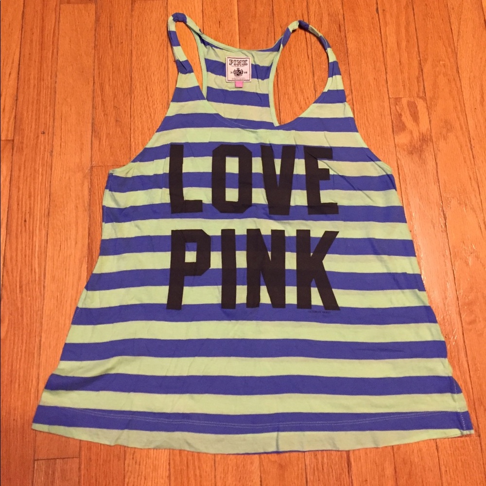 Fun Striped Love Pink tank