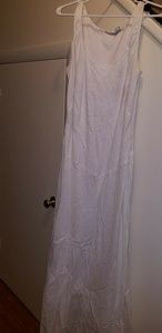 White Cotton Linen Dress