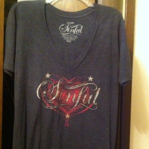 Affliction Short sleeve top womens 2X