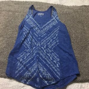 Razor back tank; tribal print