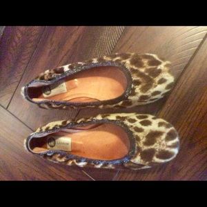 Lanvin Pony Hair with patent trim ballerina flats